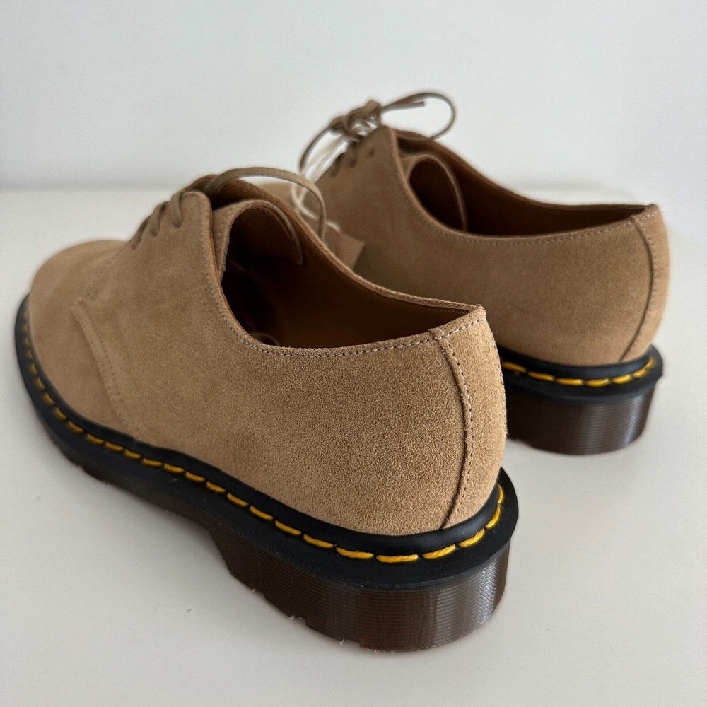 NEW Dr Martens Oxford Mens UK Doc Suede Leather Beige 1461 C.F. Steads England - Picture 8 of 13
